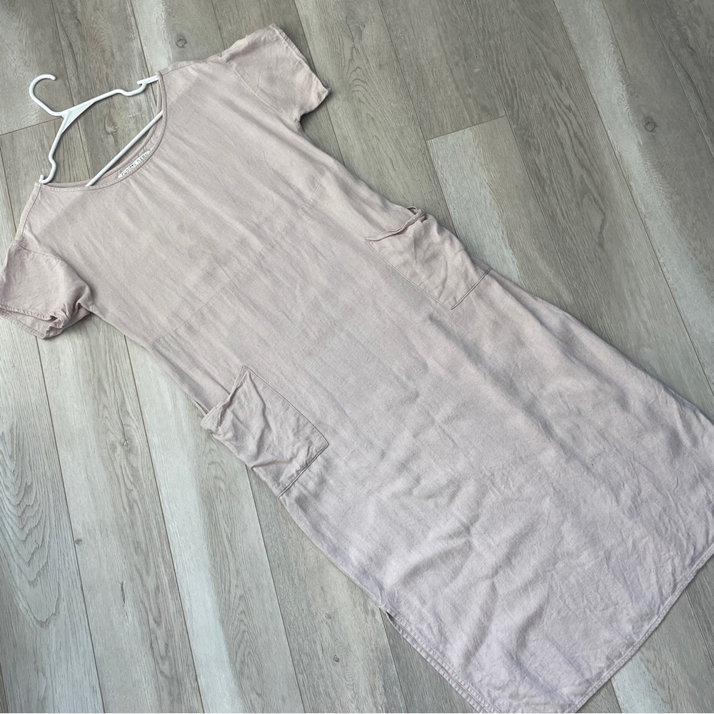 Christy Dawn Dress linen seaton shirt midi womens Pink (xsmall small) minimalist
